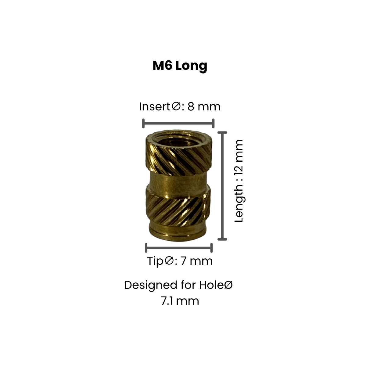 Threaded Inserts (Knurled Brass Threaded Heat Insert) - OzFDM