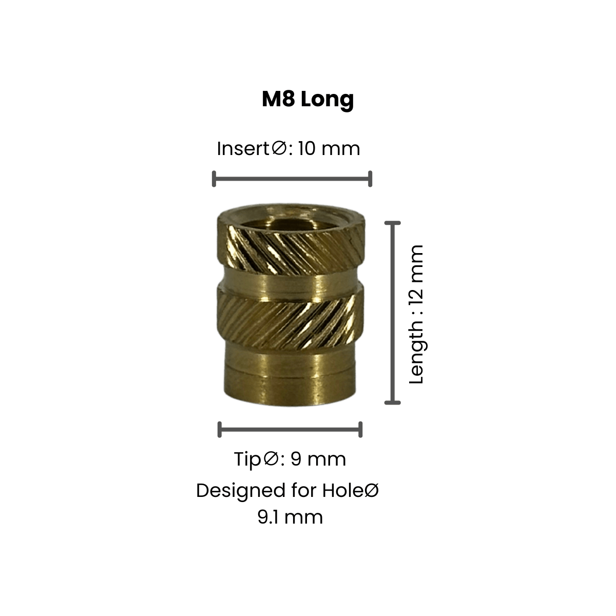 Threaded Inserts (Knurled Brass Threaded Heat Insert) - OzFDM