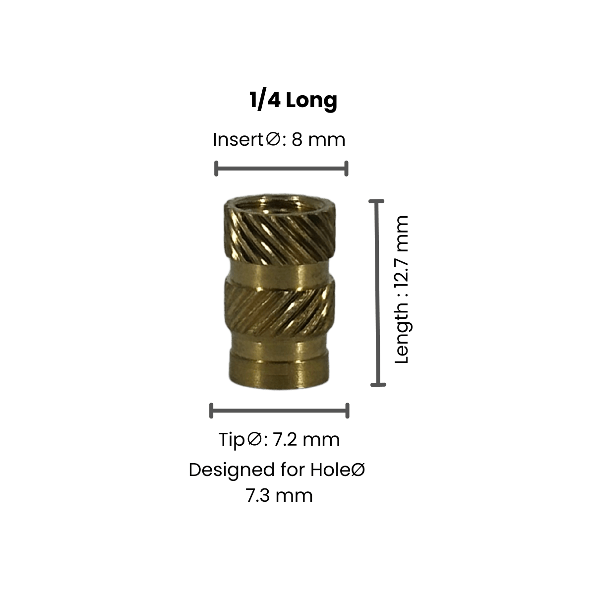 Threaded Inserts (Knurled Brass Threaded Heat Insert) - OzFDM