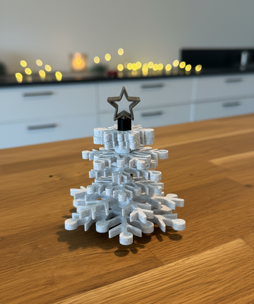 Flakestack | Modular Christmas Tree – Snowflake Coasters & Magnets