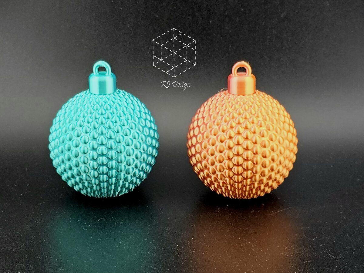 4 Bauble Set (Dotted, Spiral, Lattice, Fuzzy Skin)