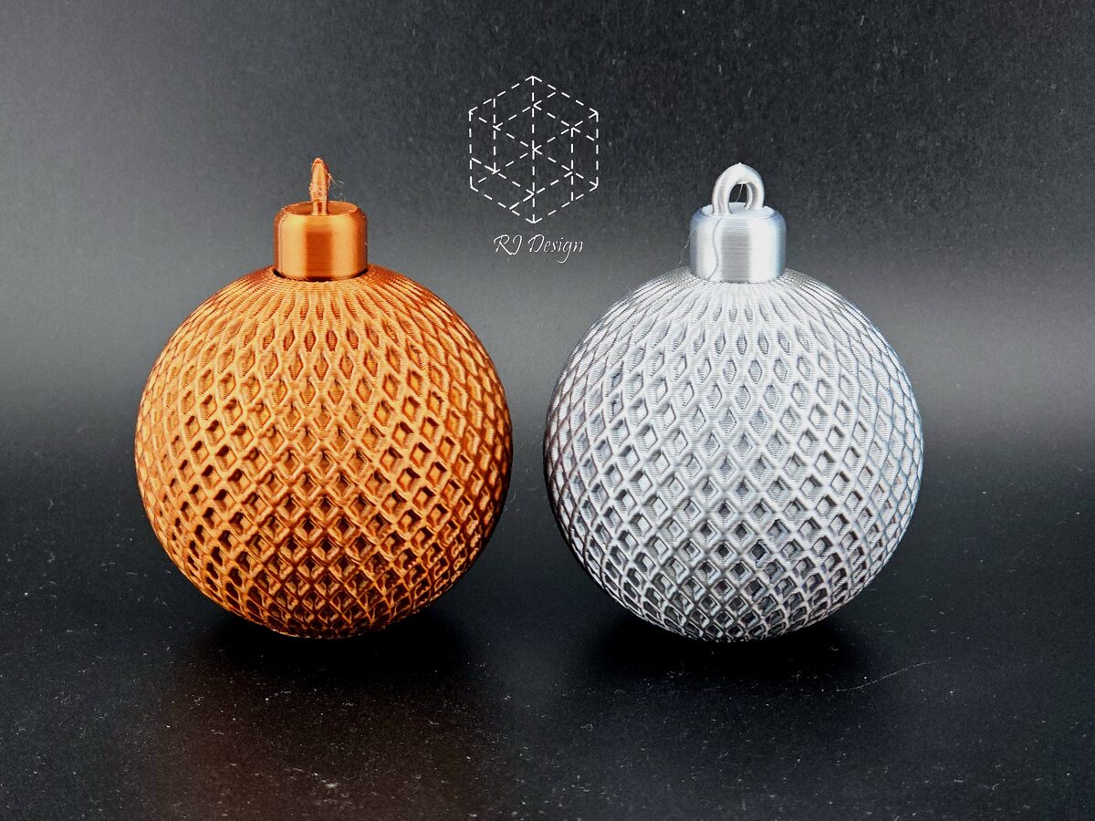 4 Bauble Set (Dotted, Spiral, Lattice, Fuzzy Skin)