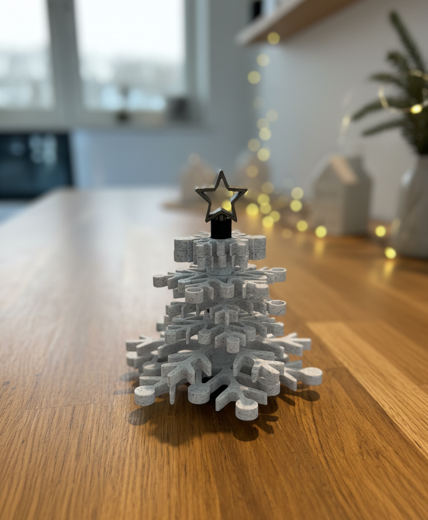 Flakestack | Modular Christmas Tree – Snowflake Coasters & Magnets