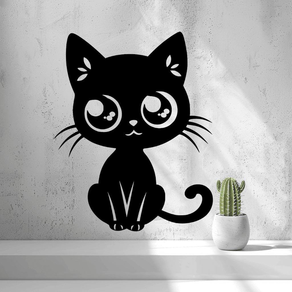 2D Cute Cartoon Cat Wall Art - OzFDM