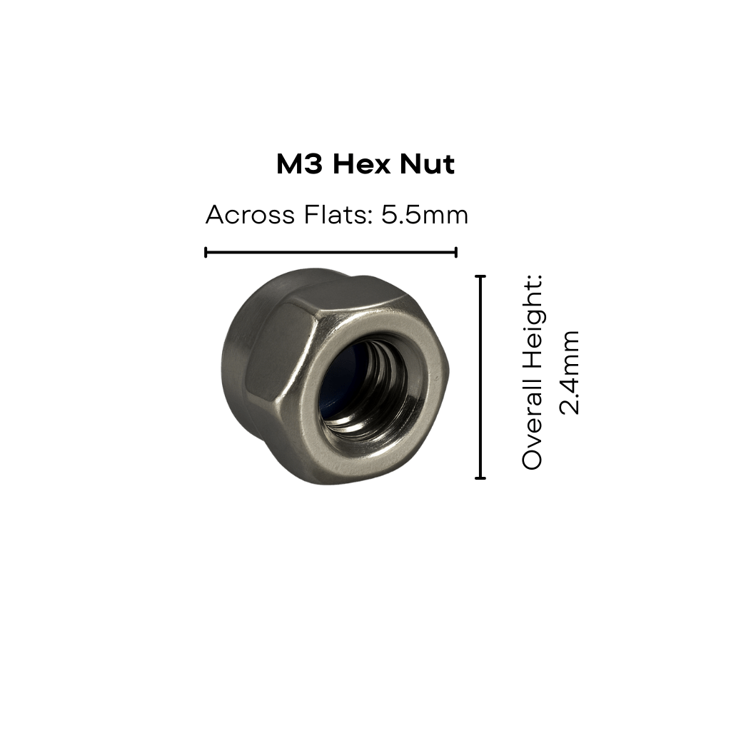 Stainless Steel Self - Locking Nyloc Nuts Metric M2 - M6 - OzFDM