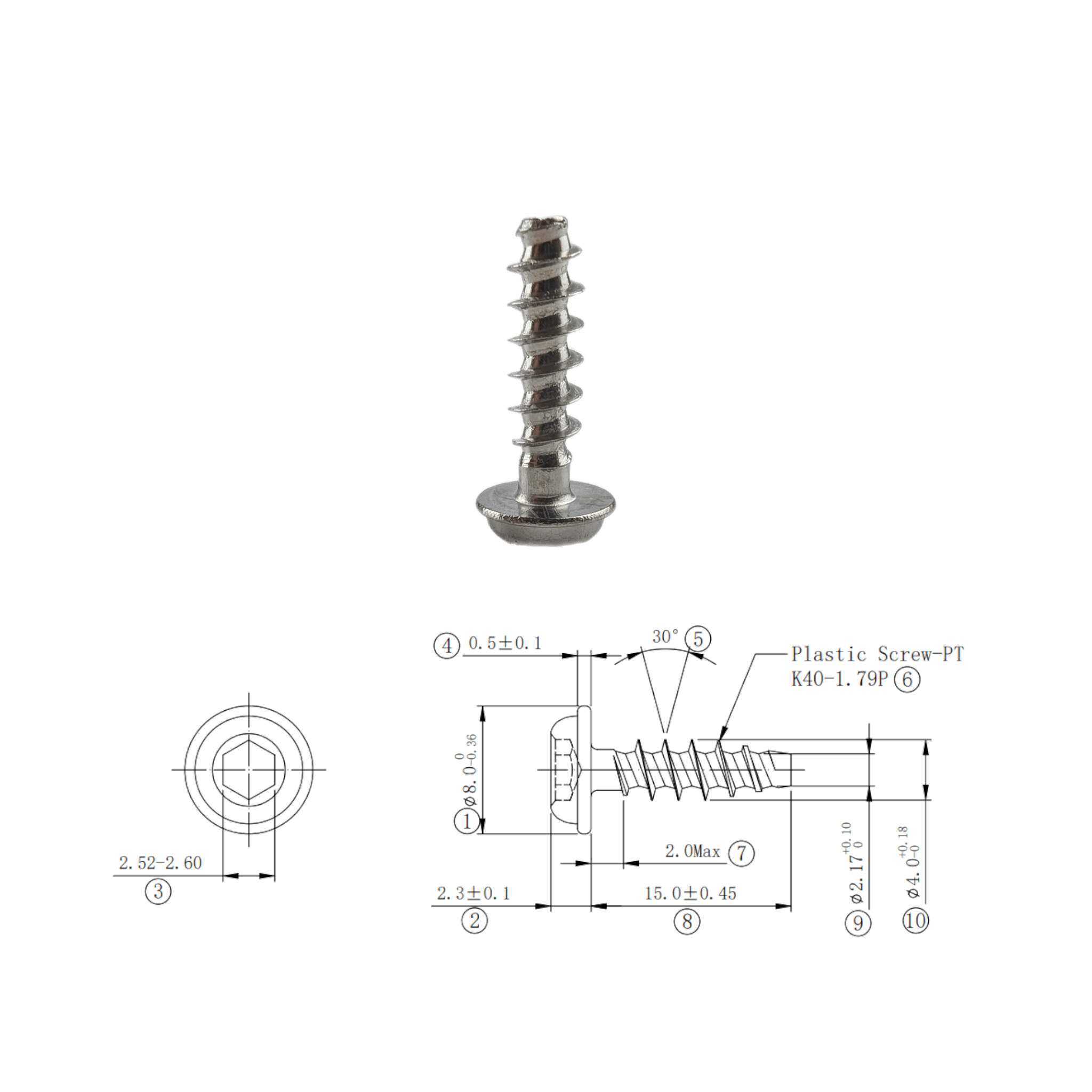 SS304 Thread Forming Screws for Plastics - OzFDM