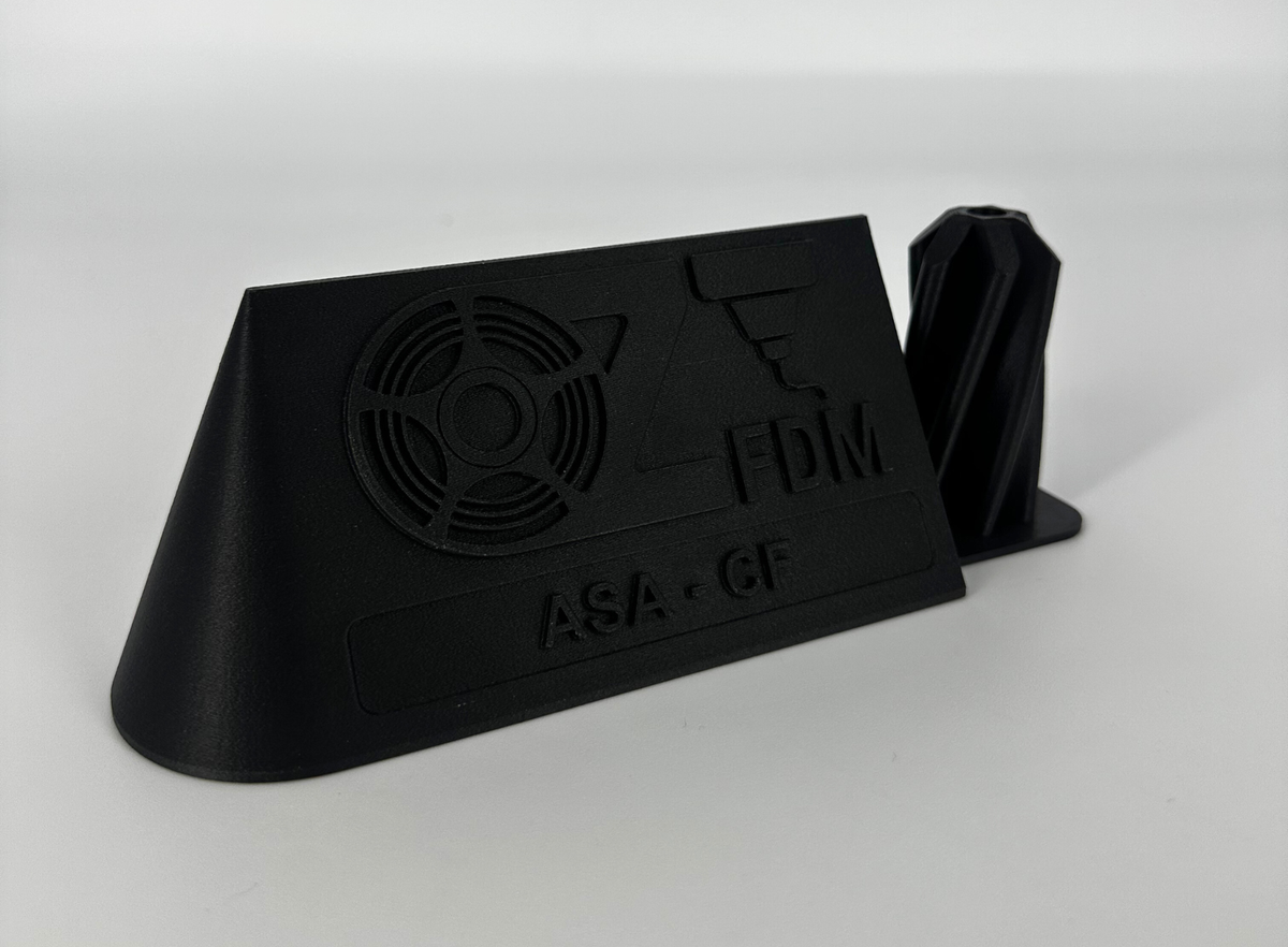 Display filament, OzFDM ASA-CF Black. 3D printed by Global3D