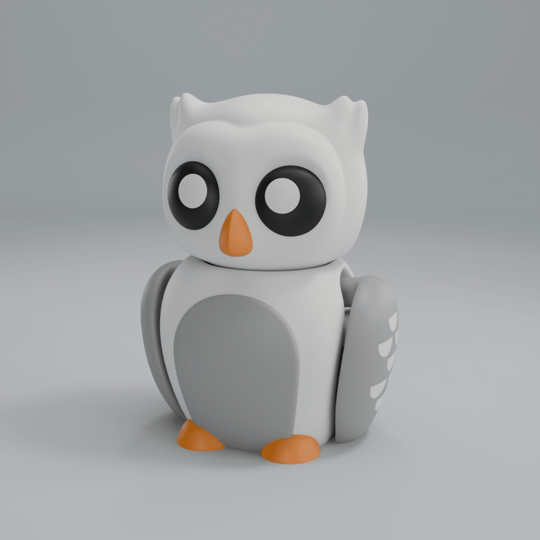 Snow Owl - Articulated Figure Keychain - OzFDM