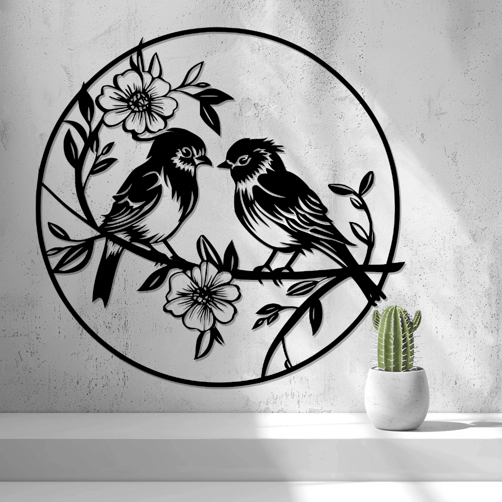 2d Birds With Flowers Wall Art - OzFDM