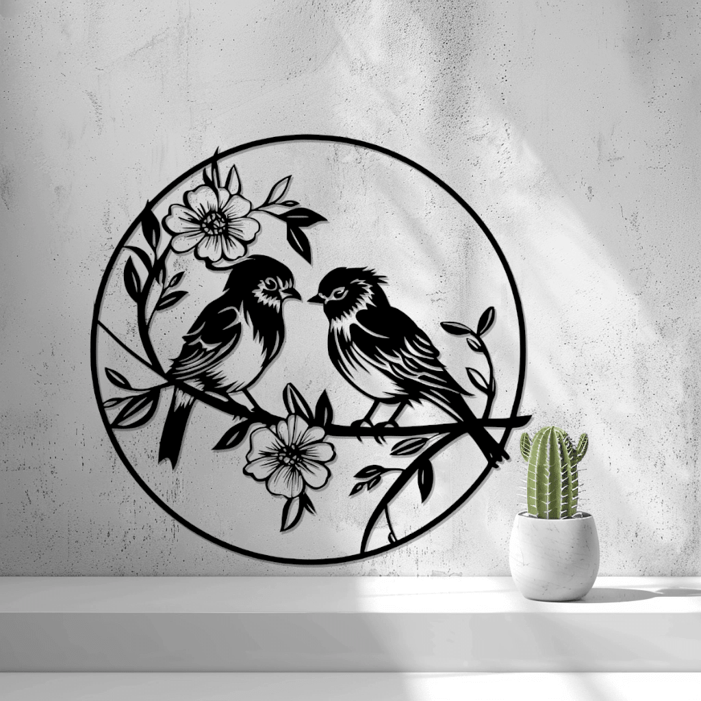 2d Birds With Flowers Wall Art - OzFDM