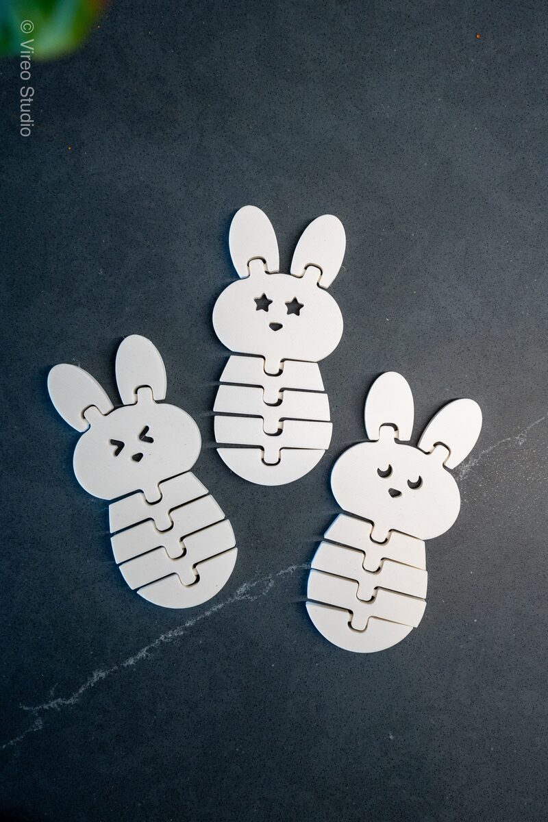 FlexiBuns | Easter Triple-Smile Flexible Bunny Bundle Keychains