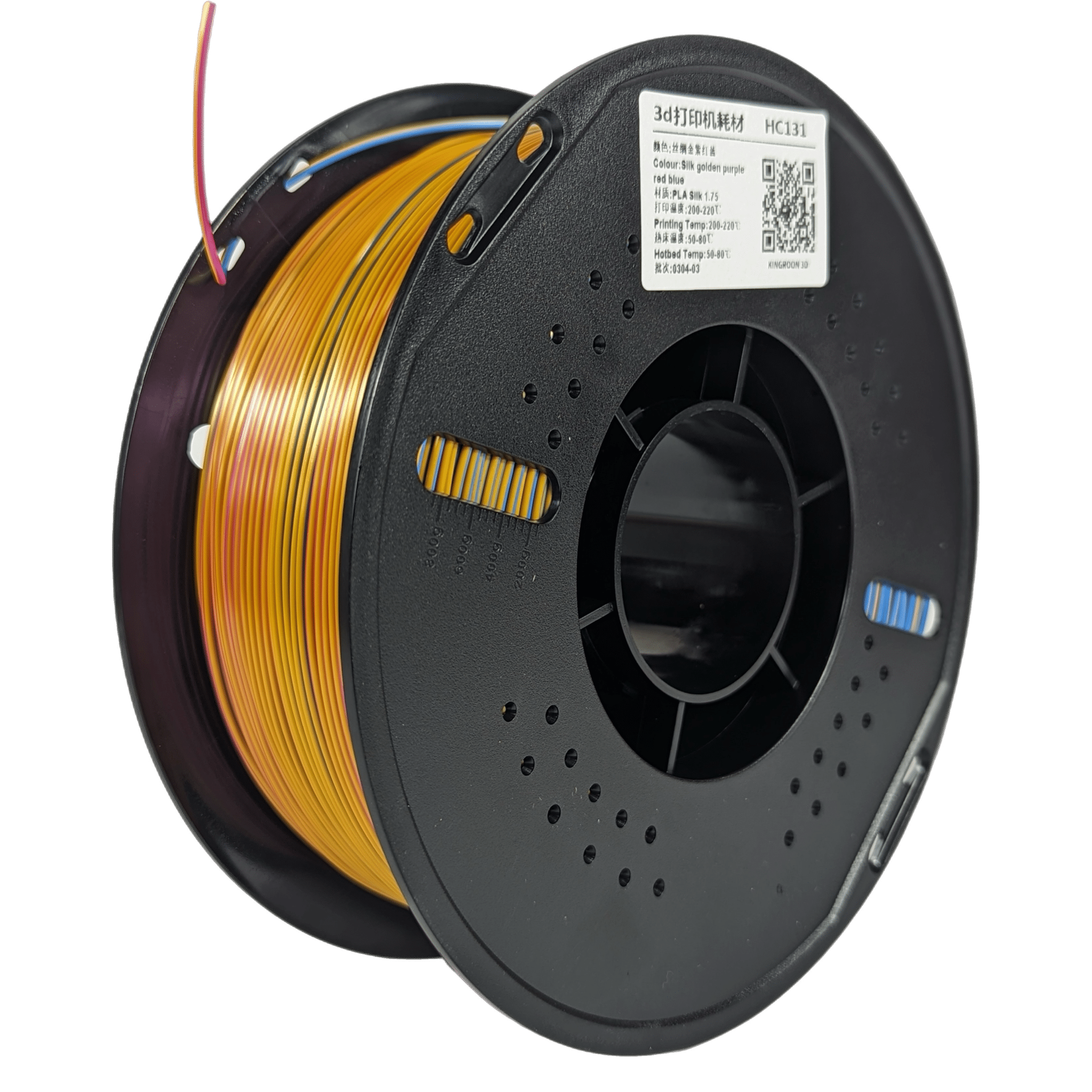 Kingroon Tri - Colour Silk PLA 3D Printing Filament 1.75mm 1KG - OzFDM
