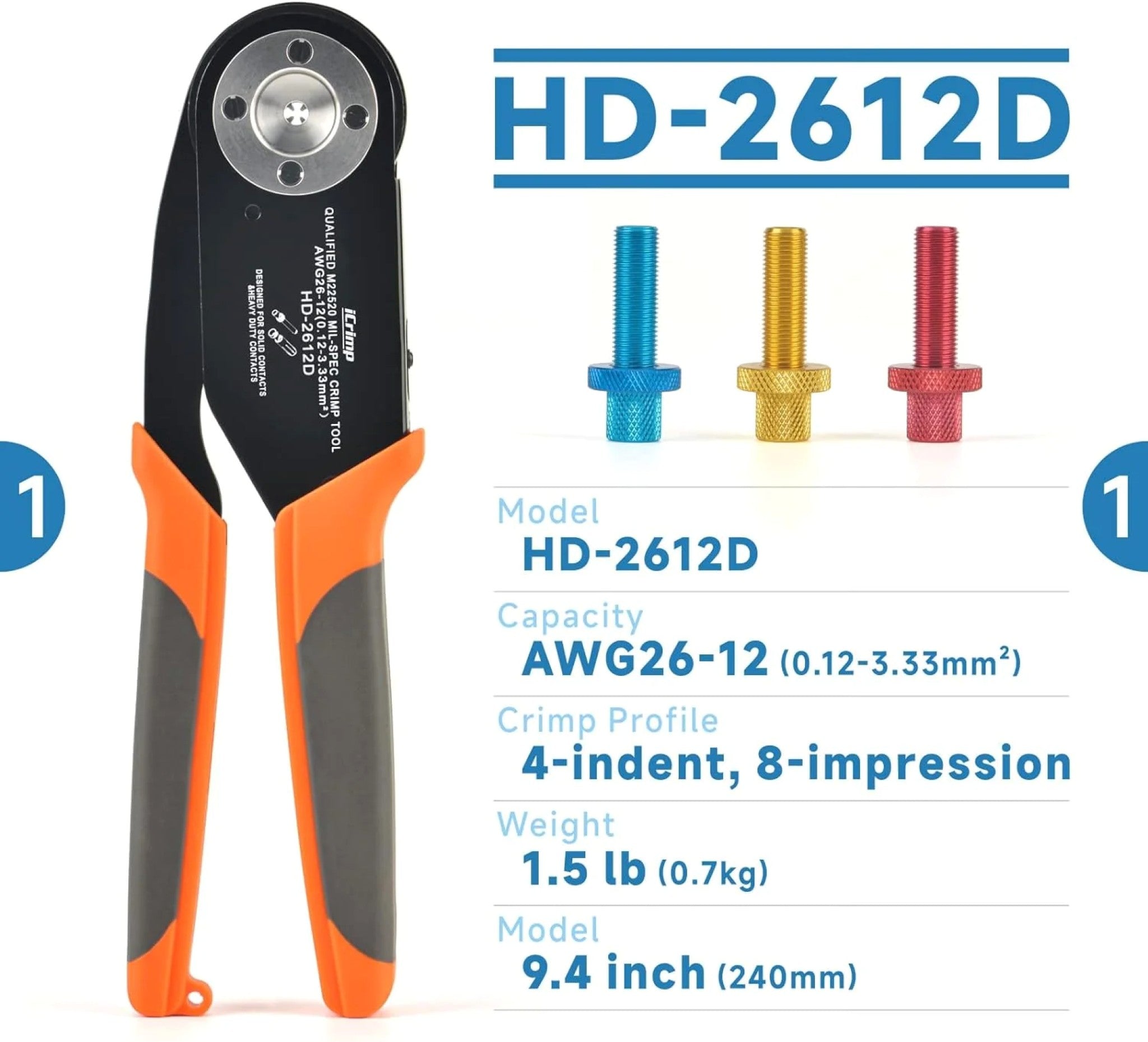 Iwiss HD - 2612D Deutsch Connector Crimping Tool - OzFDM
