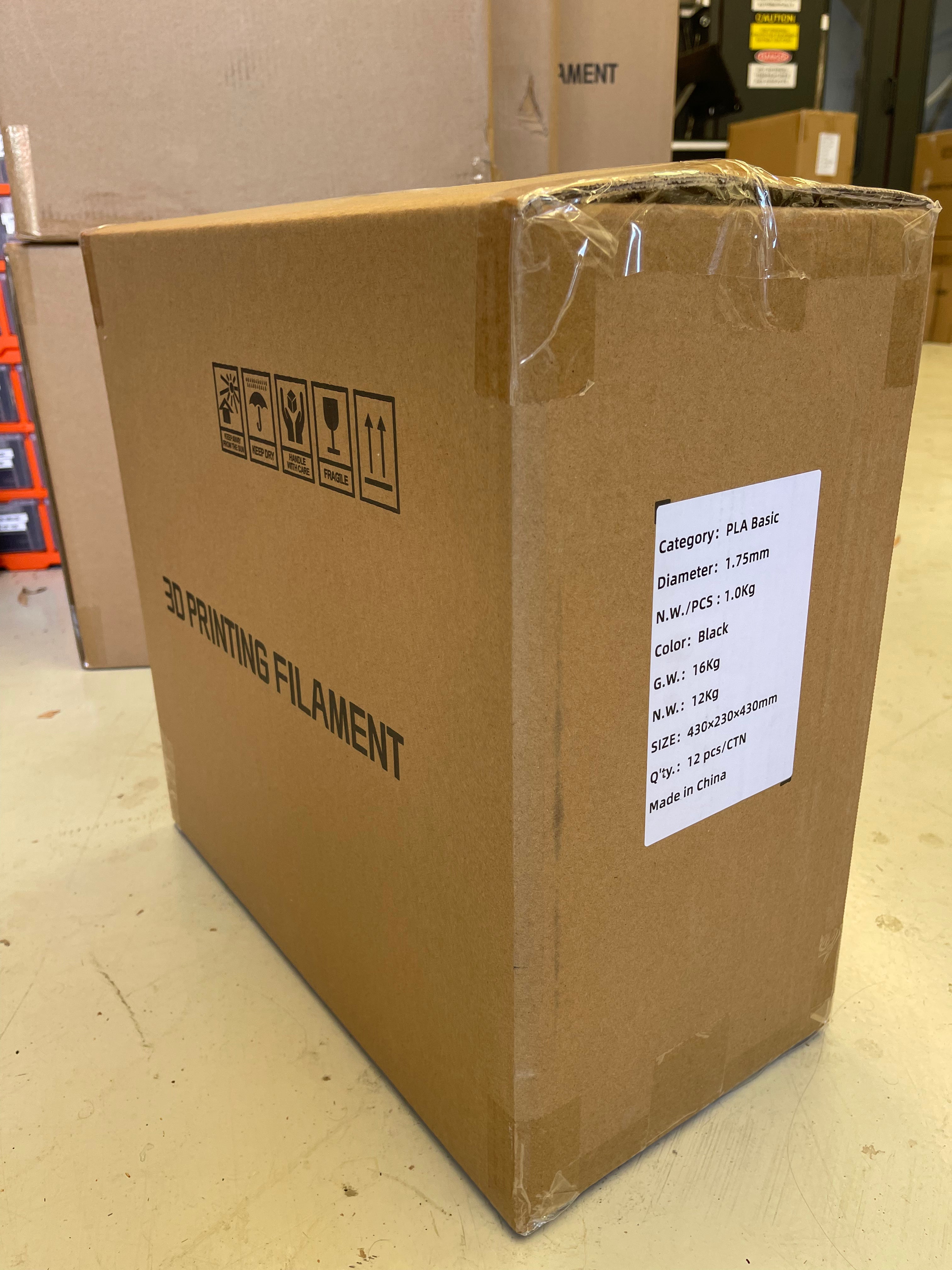 PLA Basic Mega Deal - 12 x 1 KG - Black