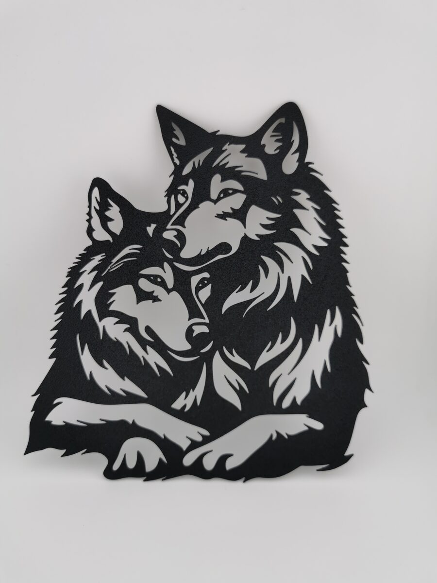 2d Wolf Couple Wall Art