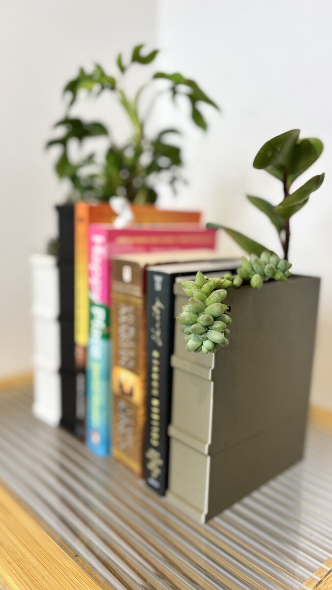 Book-shaped Bookend Planter