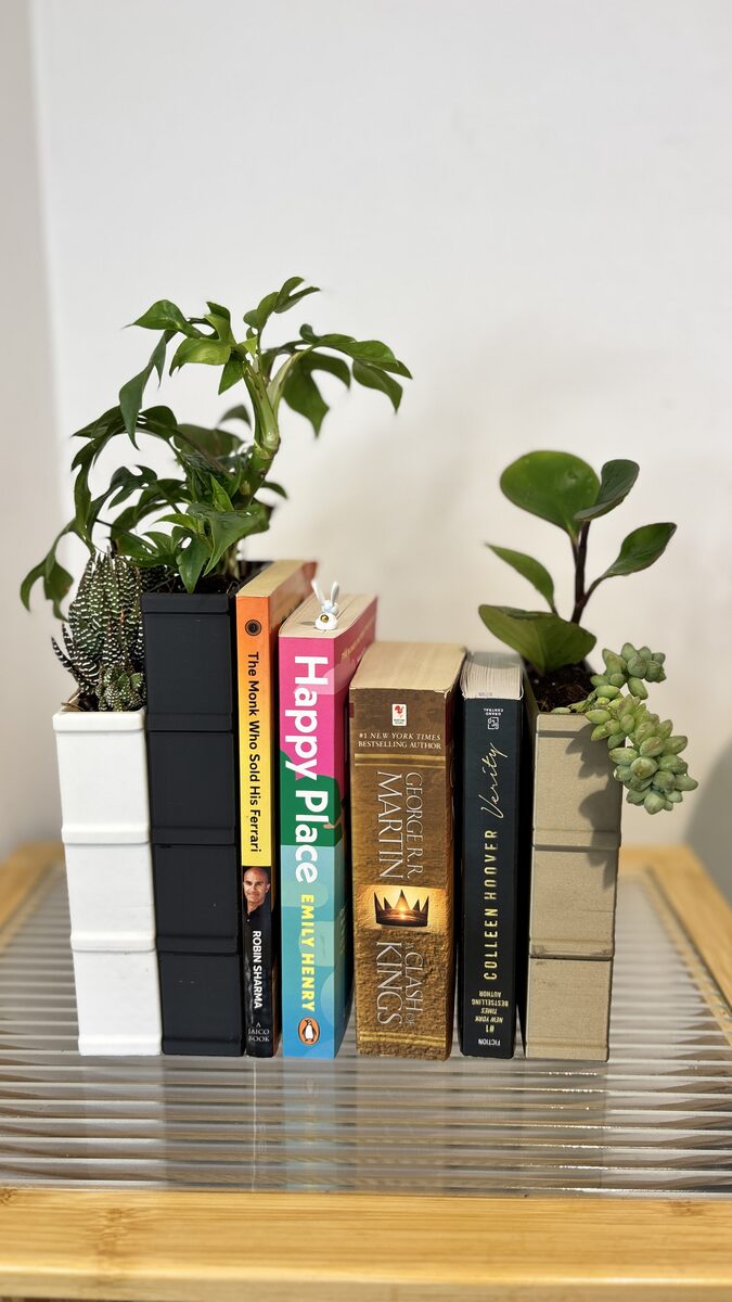 Book-shaped Bookend Planter
