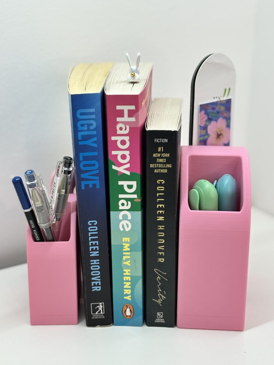 Rainbow Bookend Organizer – Book Holder With Built-in Storage For Pens, Bookmarks & More - OzFDM