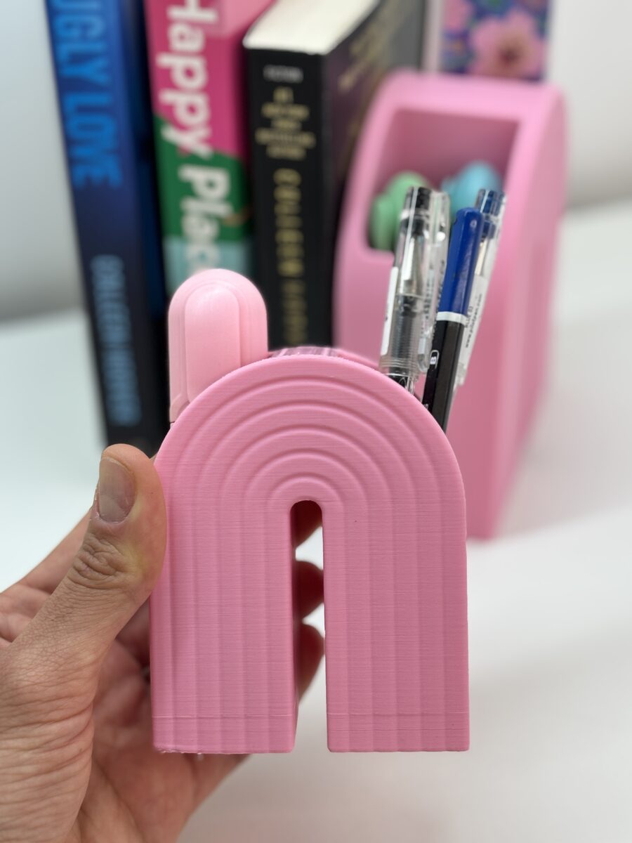 Rainbow Bookend Organizer – Book Holder With Built-in Storage For Pens, Bookmarks & More