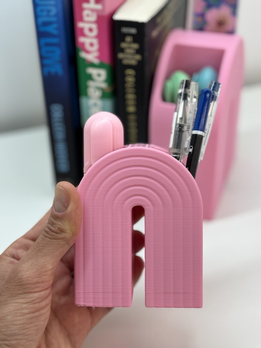 Rainbow Bookend Organizer – Book Holder With Built-in Storage For Pens, Bookmarks & More