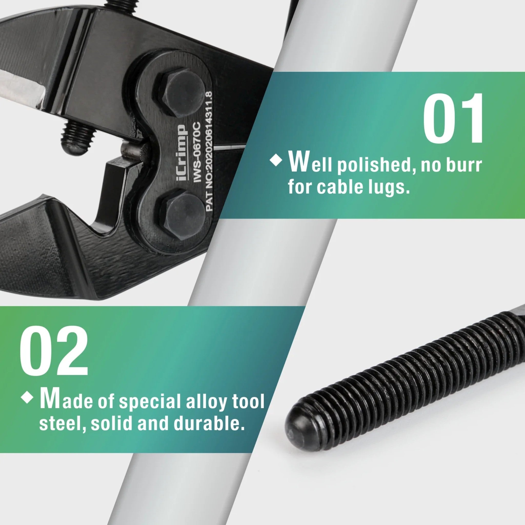 Iwiss IWS-0670C Punch Type Battery Lug Crimping Tool