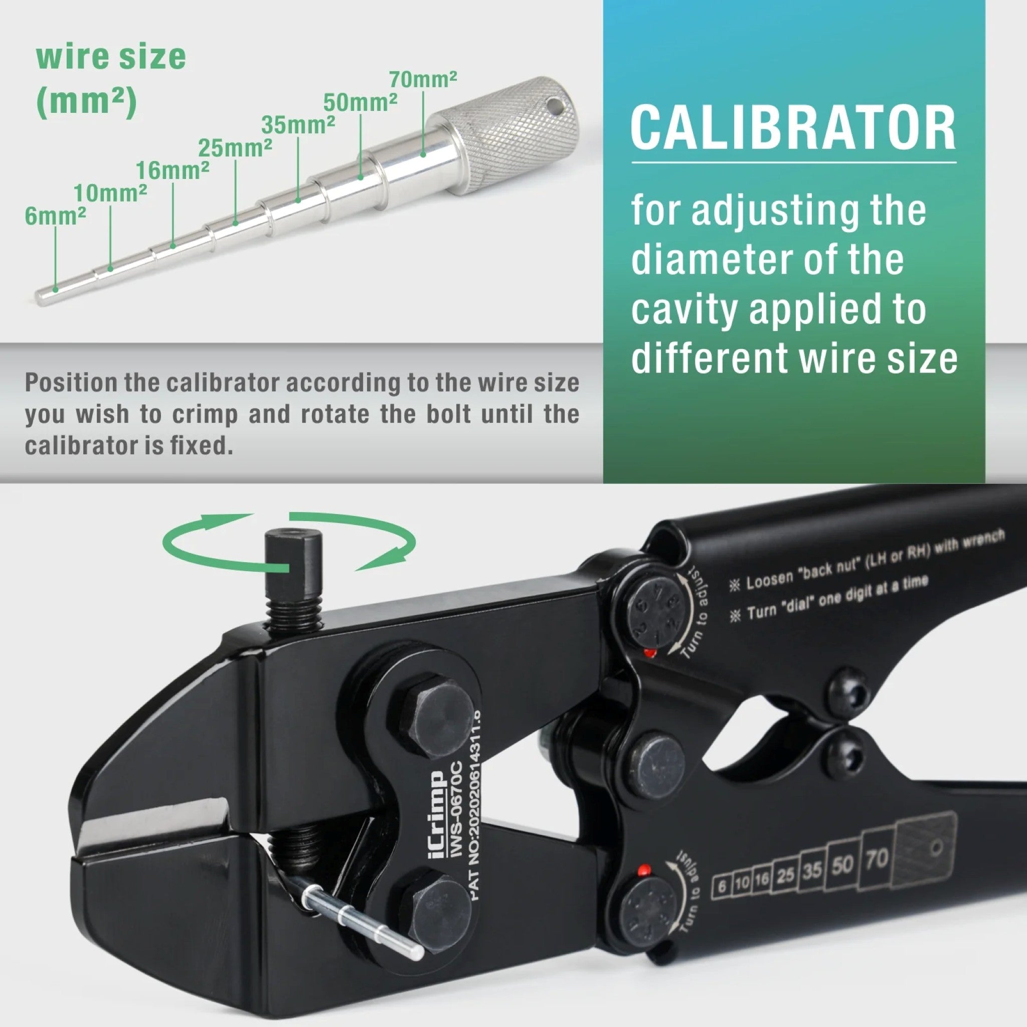 Iwiss IWS-0670C Punch Type Battery Lug Crimping Tool