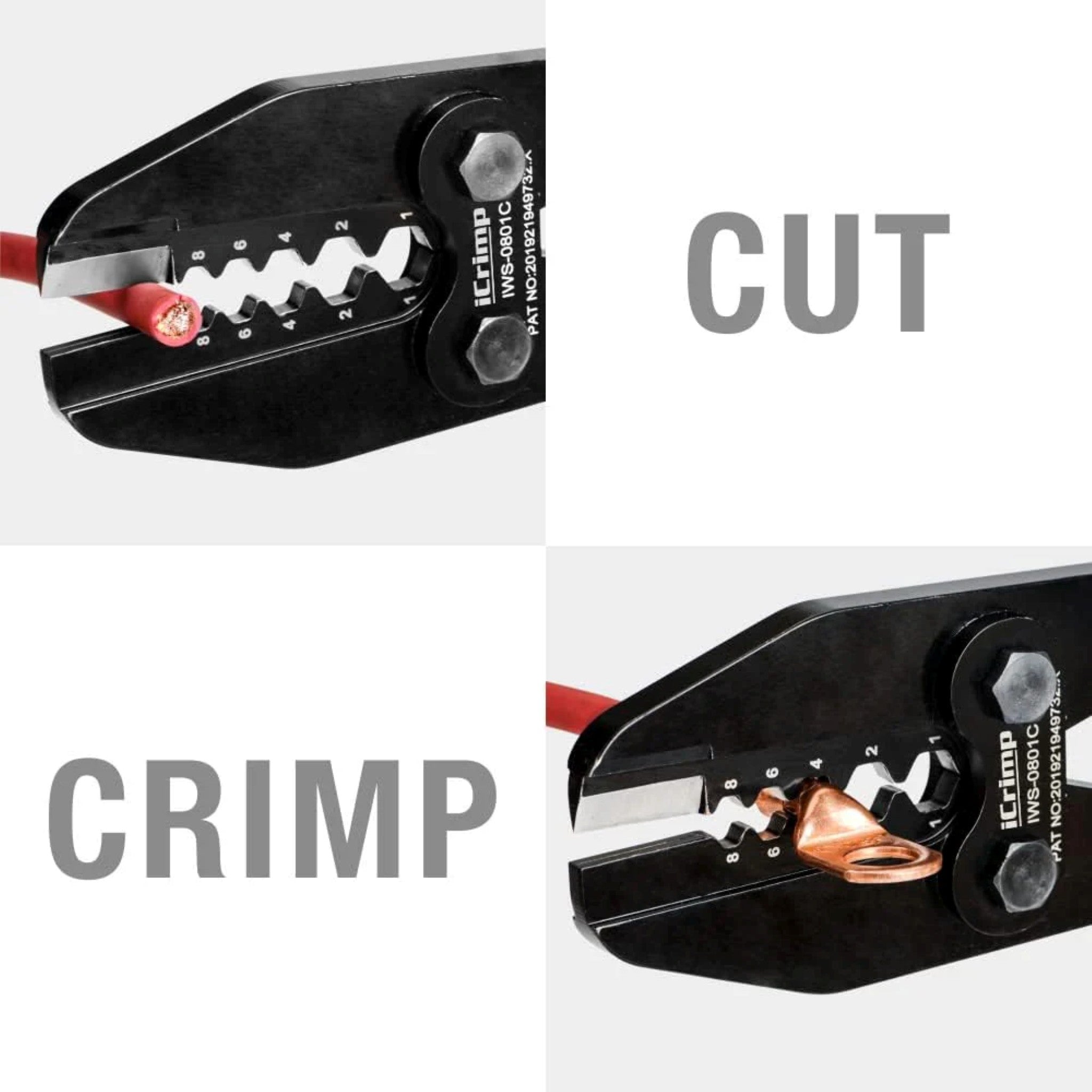 Iwiss IWS-0801C Heavy Duty Copper Lug Crimping Tool