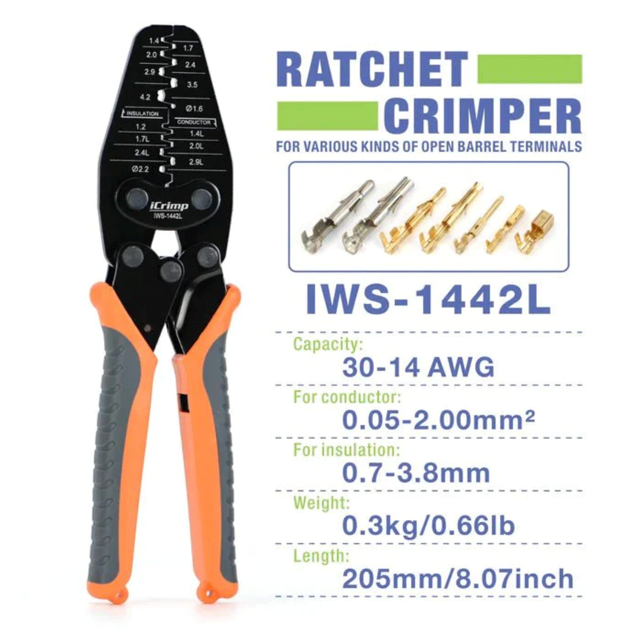 Iwiss IWS - 1442L Micro Connector Crimping Tool - OzFDM