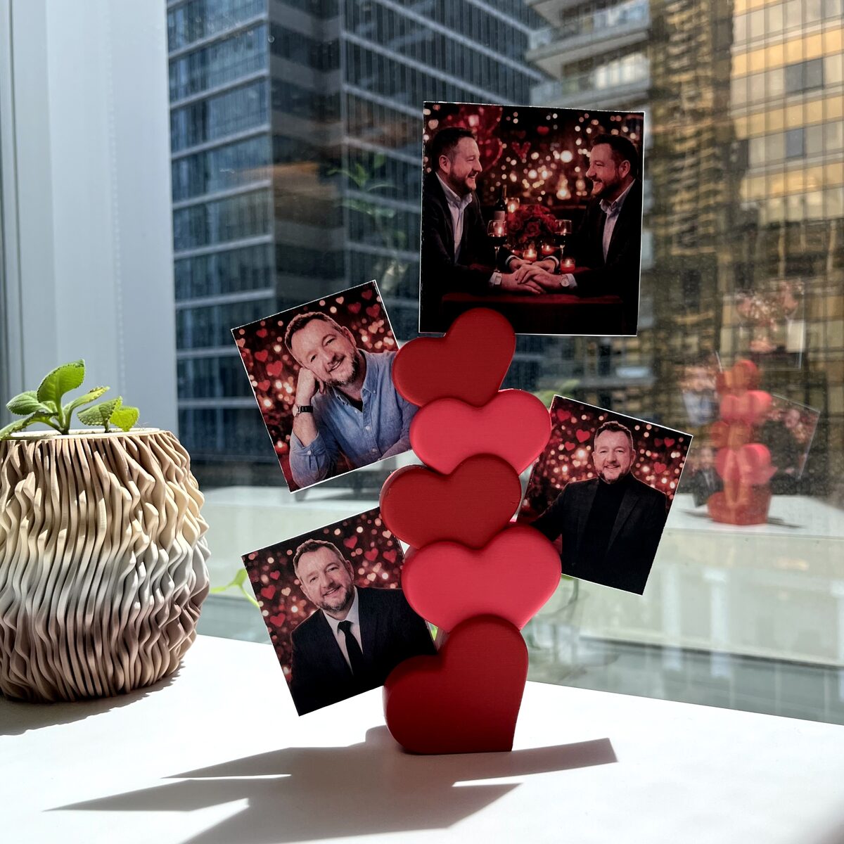 Stacked Hearts Photo Holder