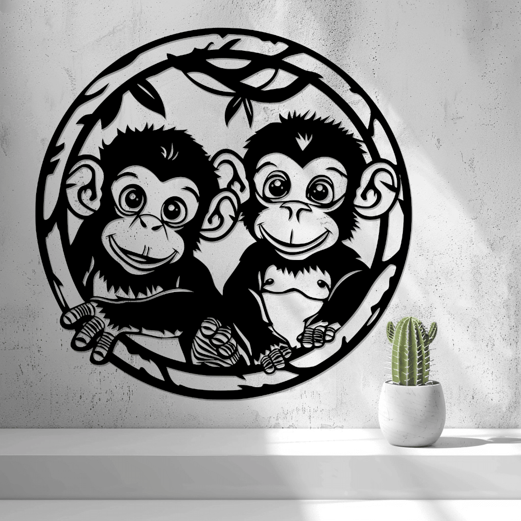 2d Baby Monkeys Wall Art - OzFDM