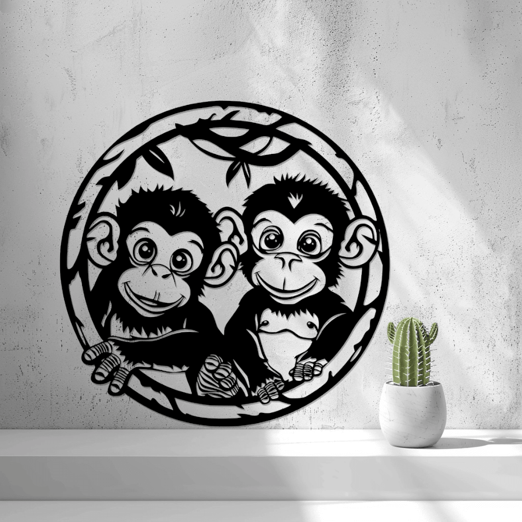 2d Baby Monkeys Wall Art - OzFDM
