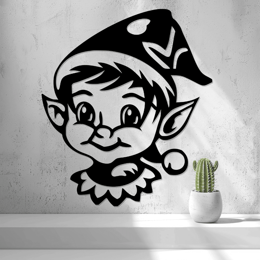 2d Christmas Elf Wall Art/window Art - OzFDM