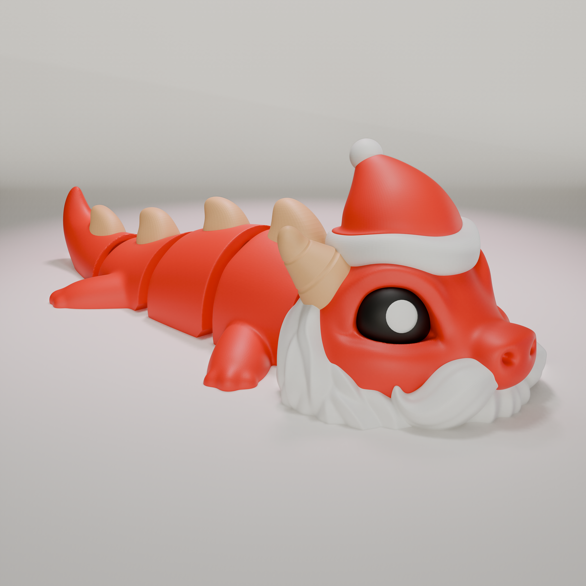 Santa Dragon - Articualted Keychain Dragon