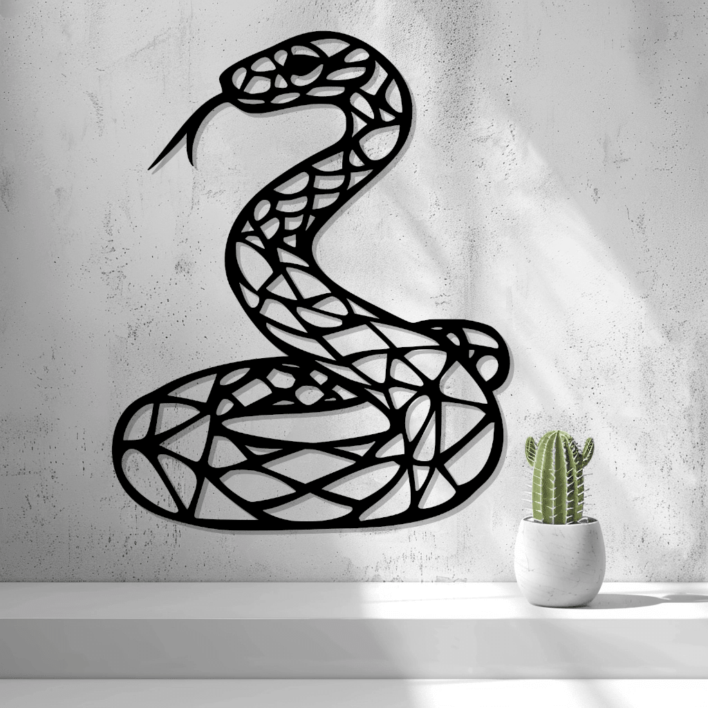 2d Low Poly Snake Wall Art - OzFDM