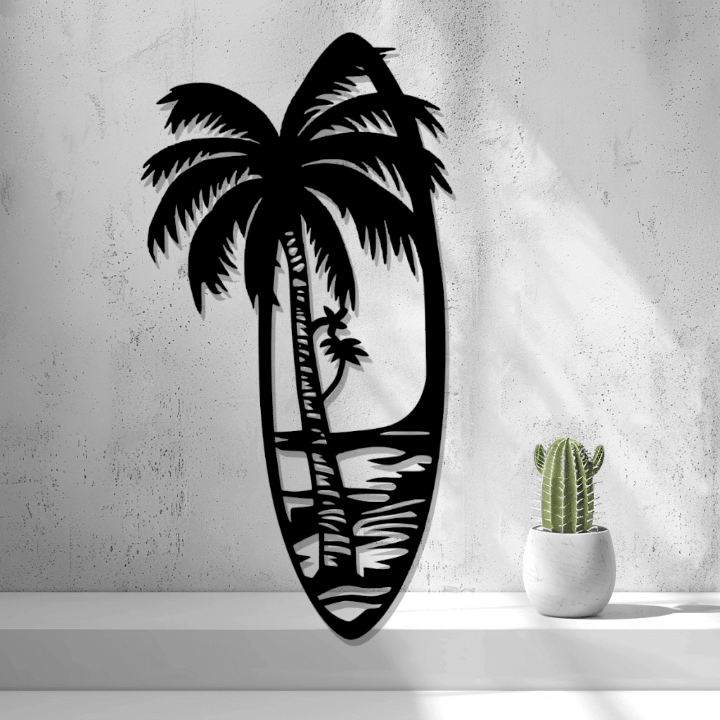 2d Surfboard Beach Design Wall Art - OzFDM