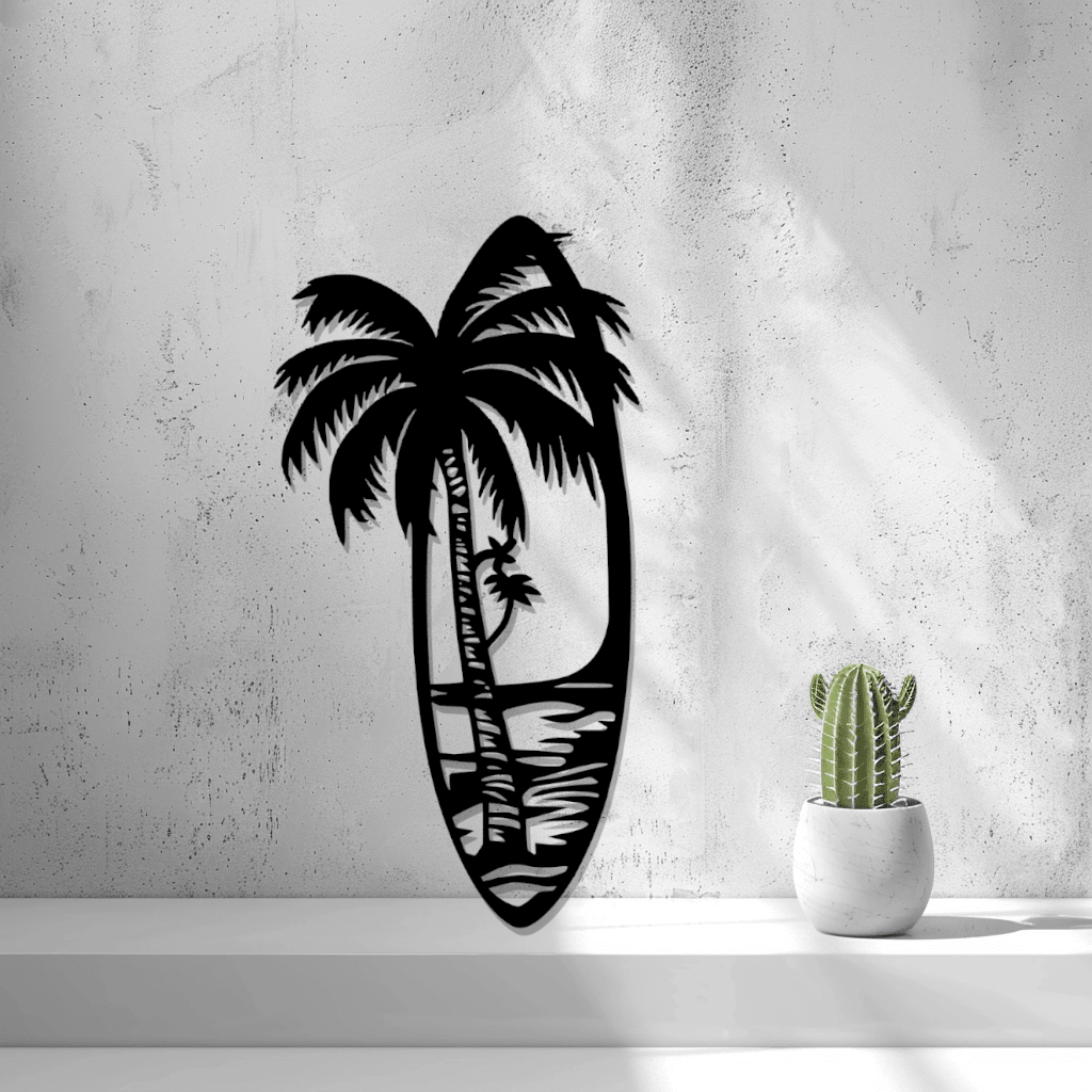 2d Surfboard Beach Design Wall Art - OzFDM