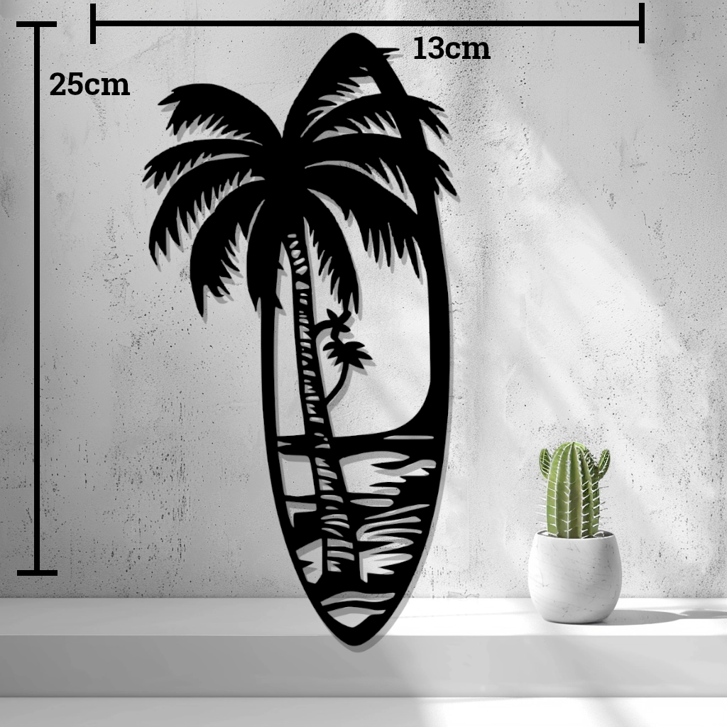 2d Surfboard Beach Design Wall Art