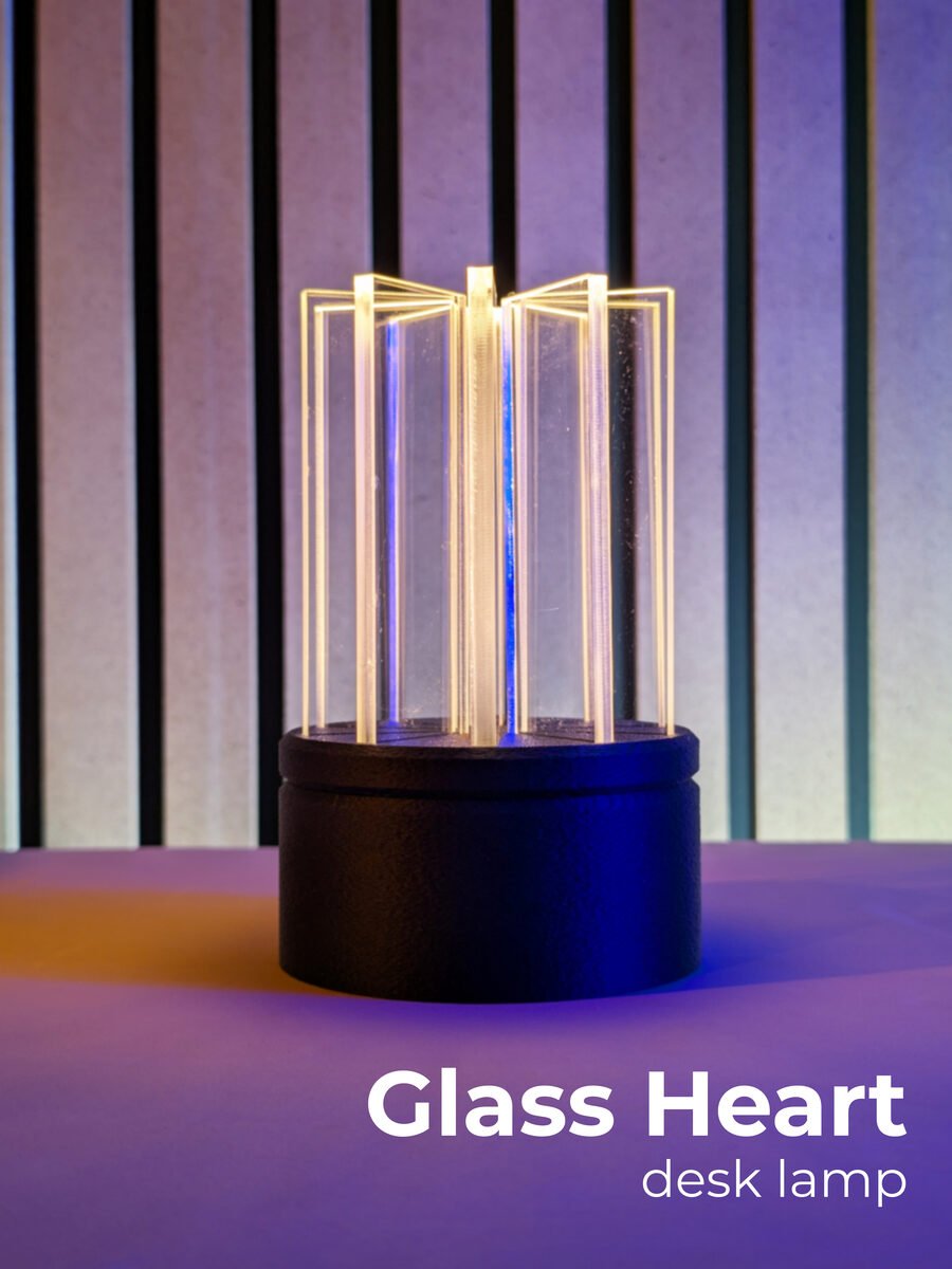 Glass Heart - Desk Lamp - OzFDM
