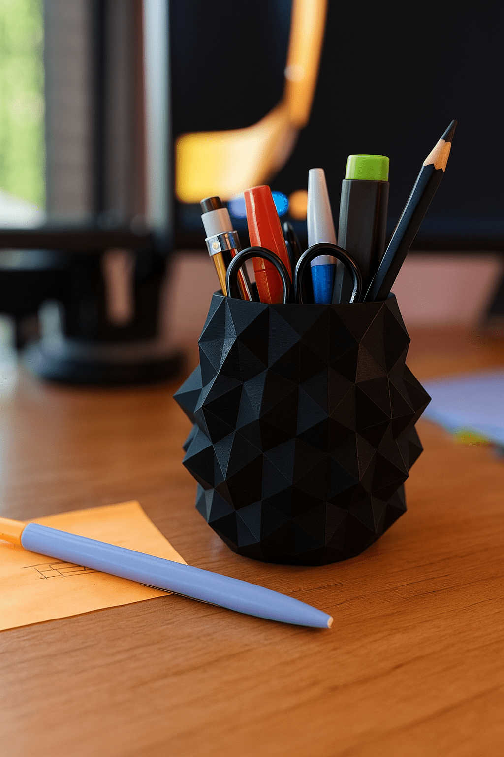 Low-Poly Geometric Pen Holder