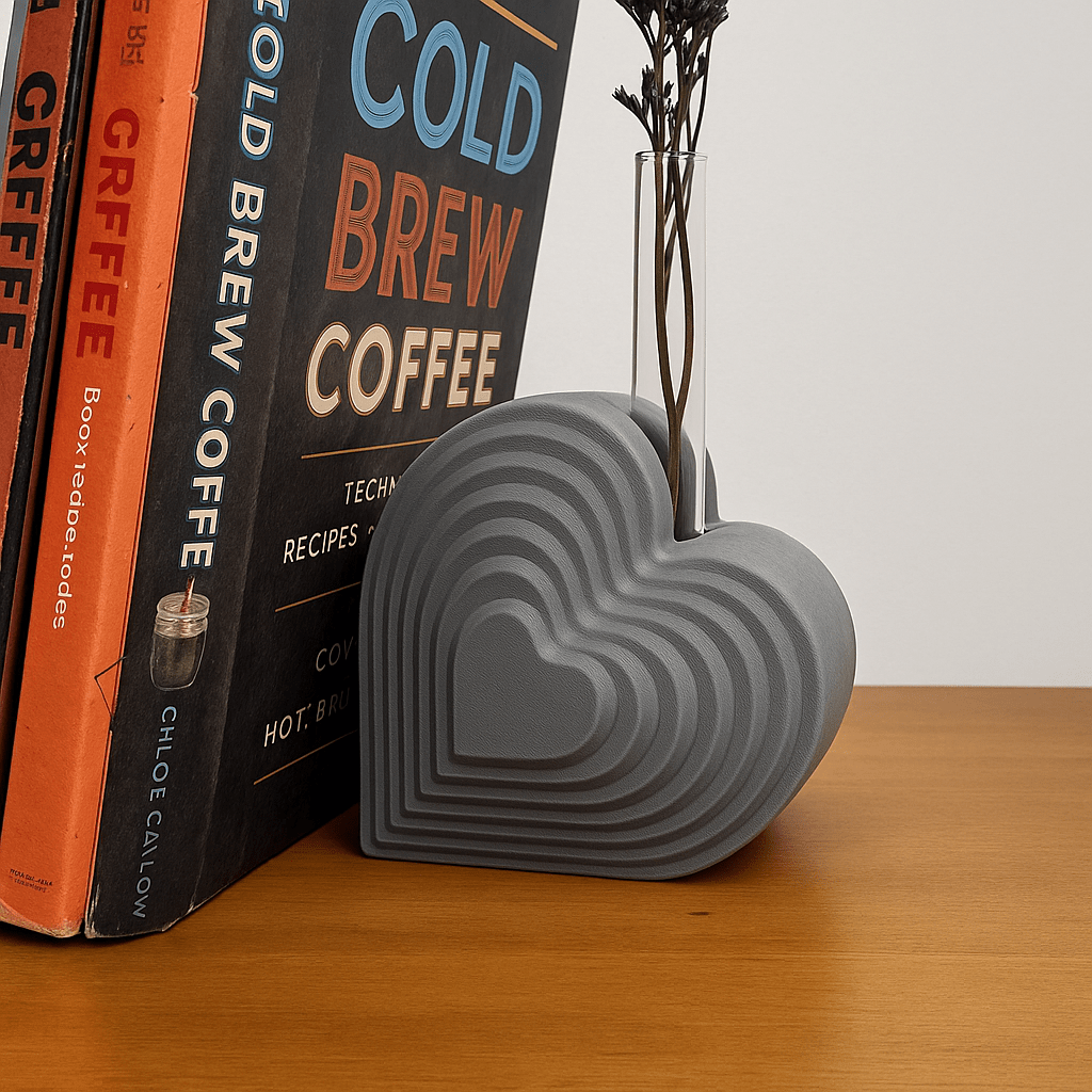 Heart Bookend Bud Vase