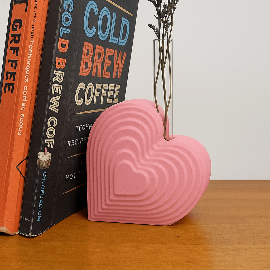 Heart Bookend Bud Vase