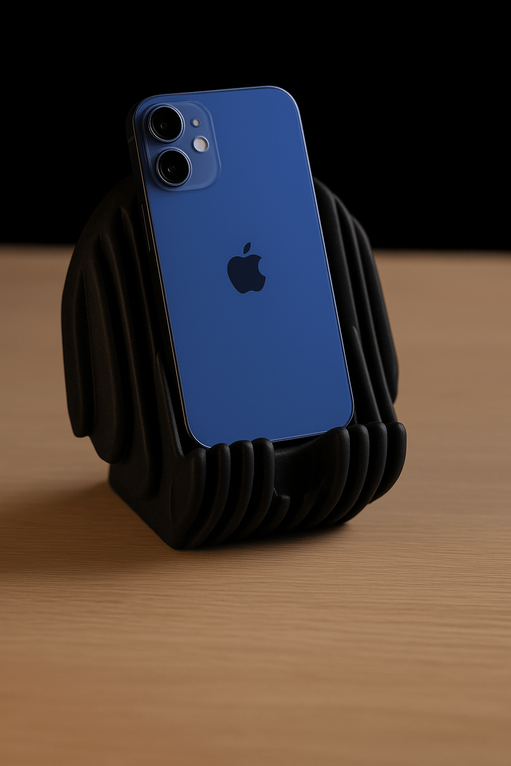 Sculptural Ribbed Phone Stand with AirPods Storage - OzFDM