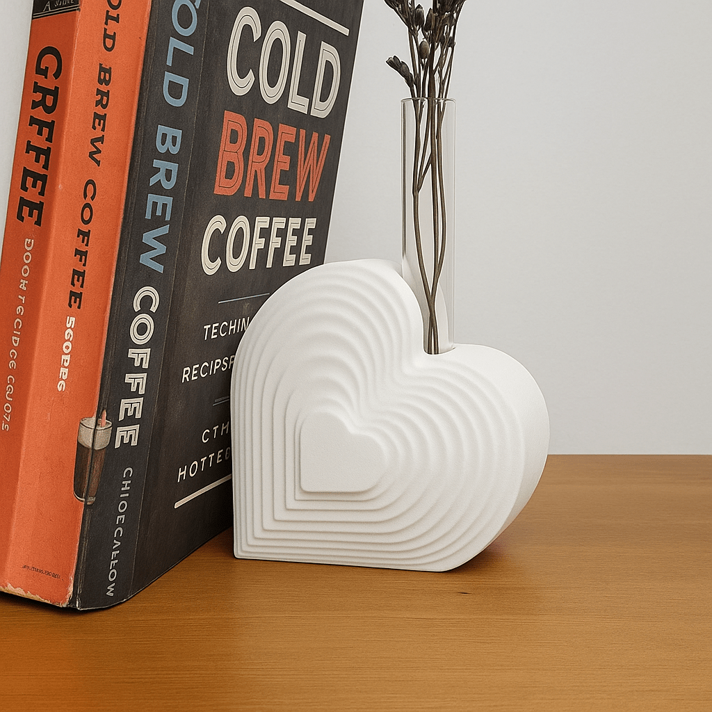Heart Bookend Bud Vase