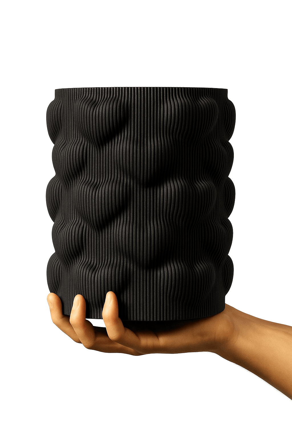 Ripple Hearts Textured Decorative Vase