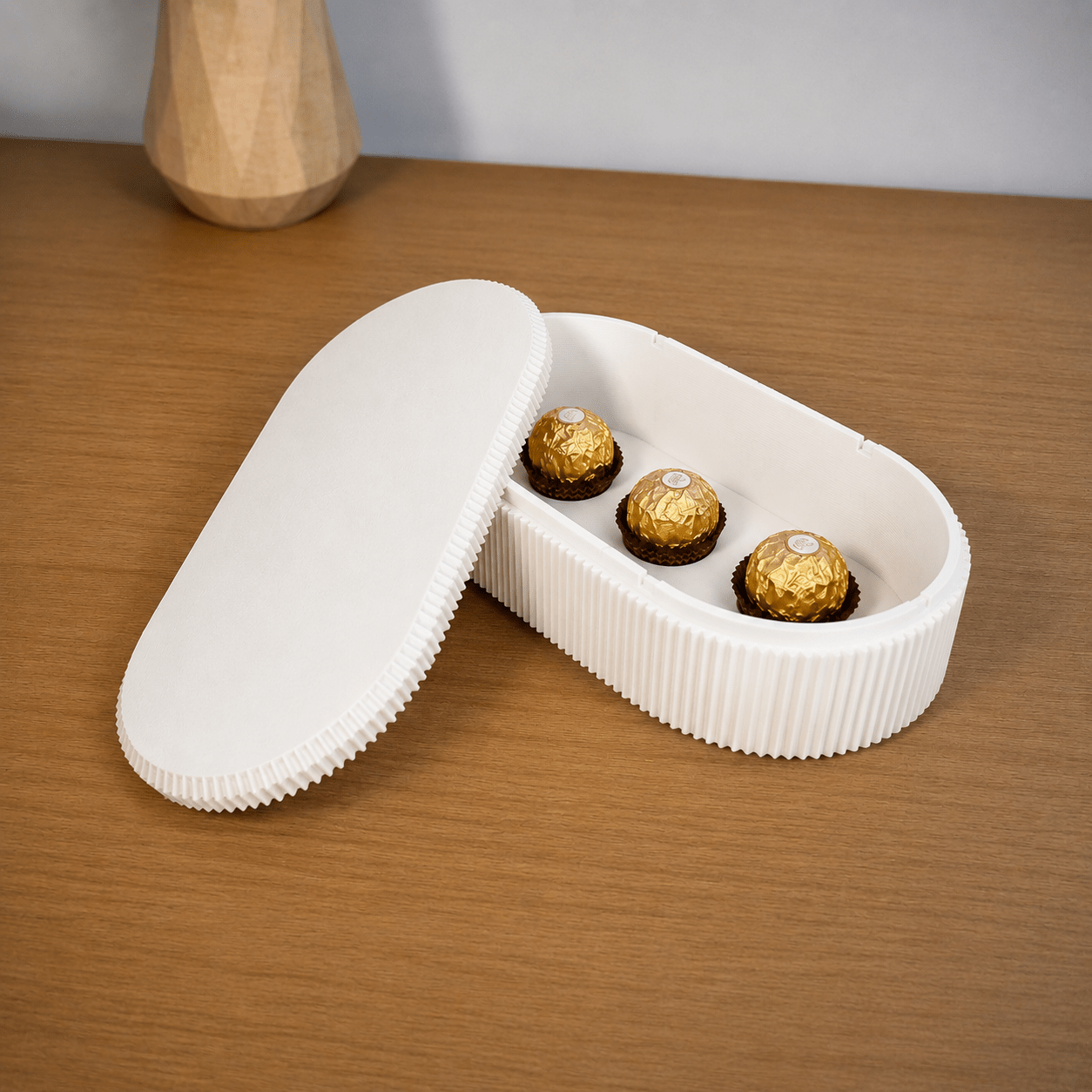 Ribbed Oval Gift Box with Lid - OzFDM