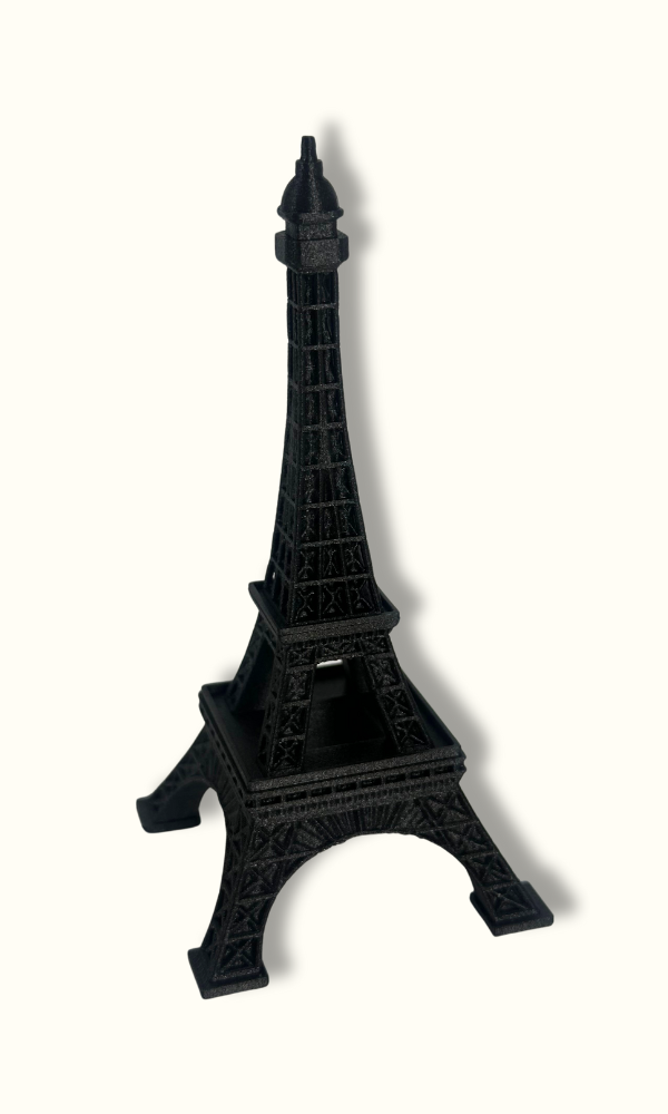 Eiffel Tower model printed in black OzFDM PPA-CF