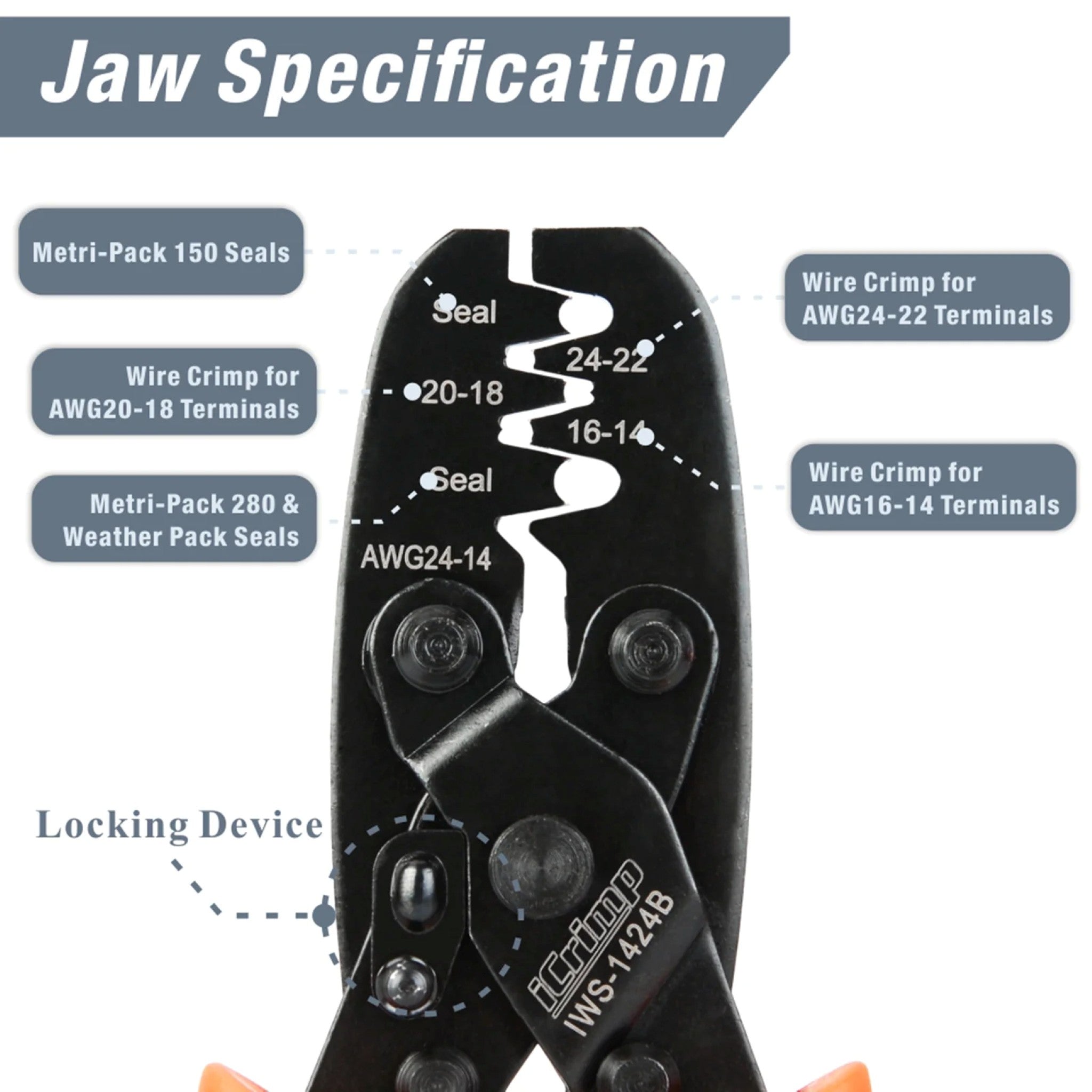 Iwiss IWS-1424B Weather Pack Terminal Crimping Tool