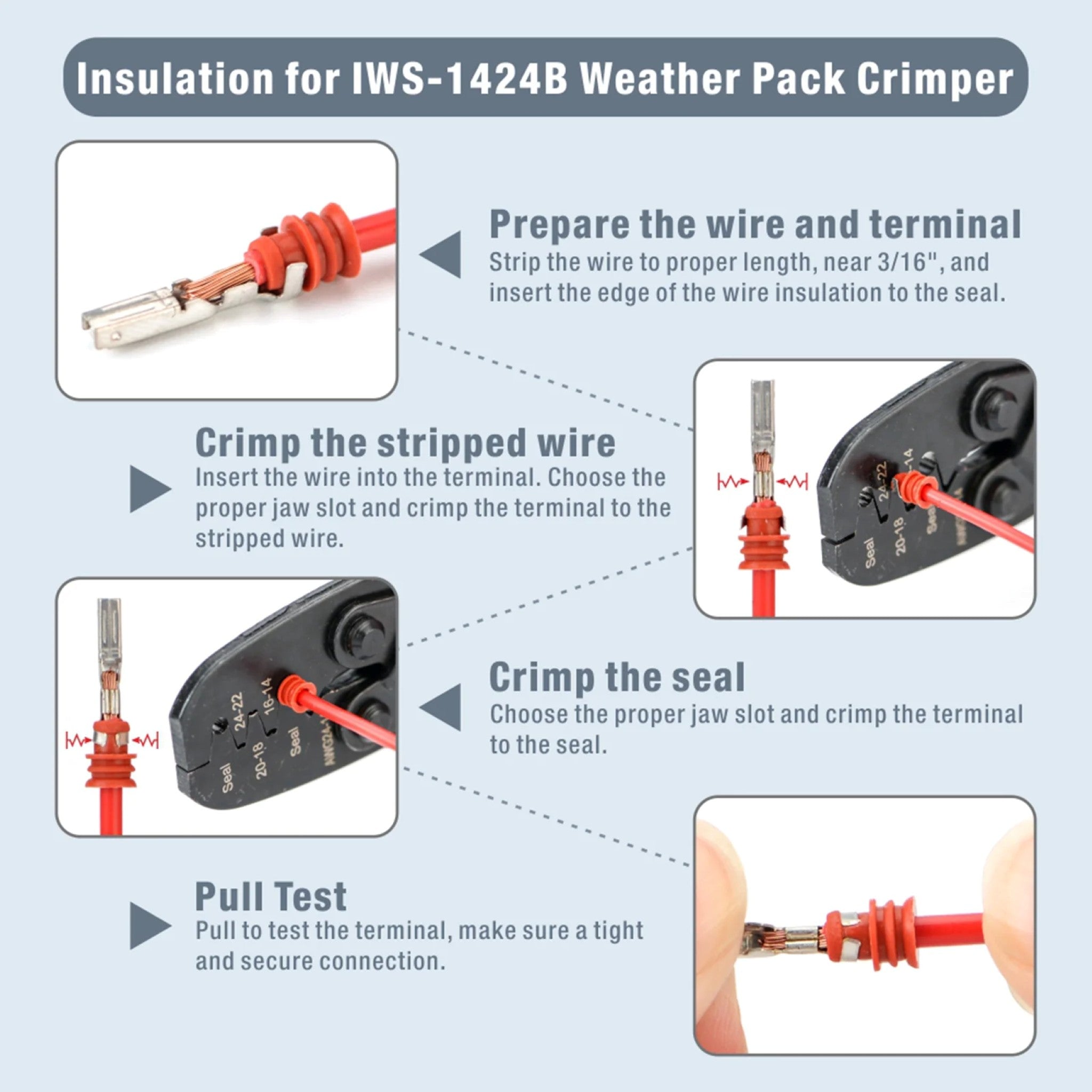 Iwiss IWS-1424B Weather Pack Terminal Crimping Tool