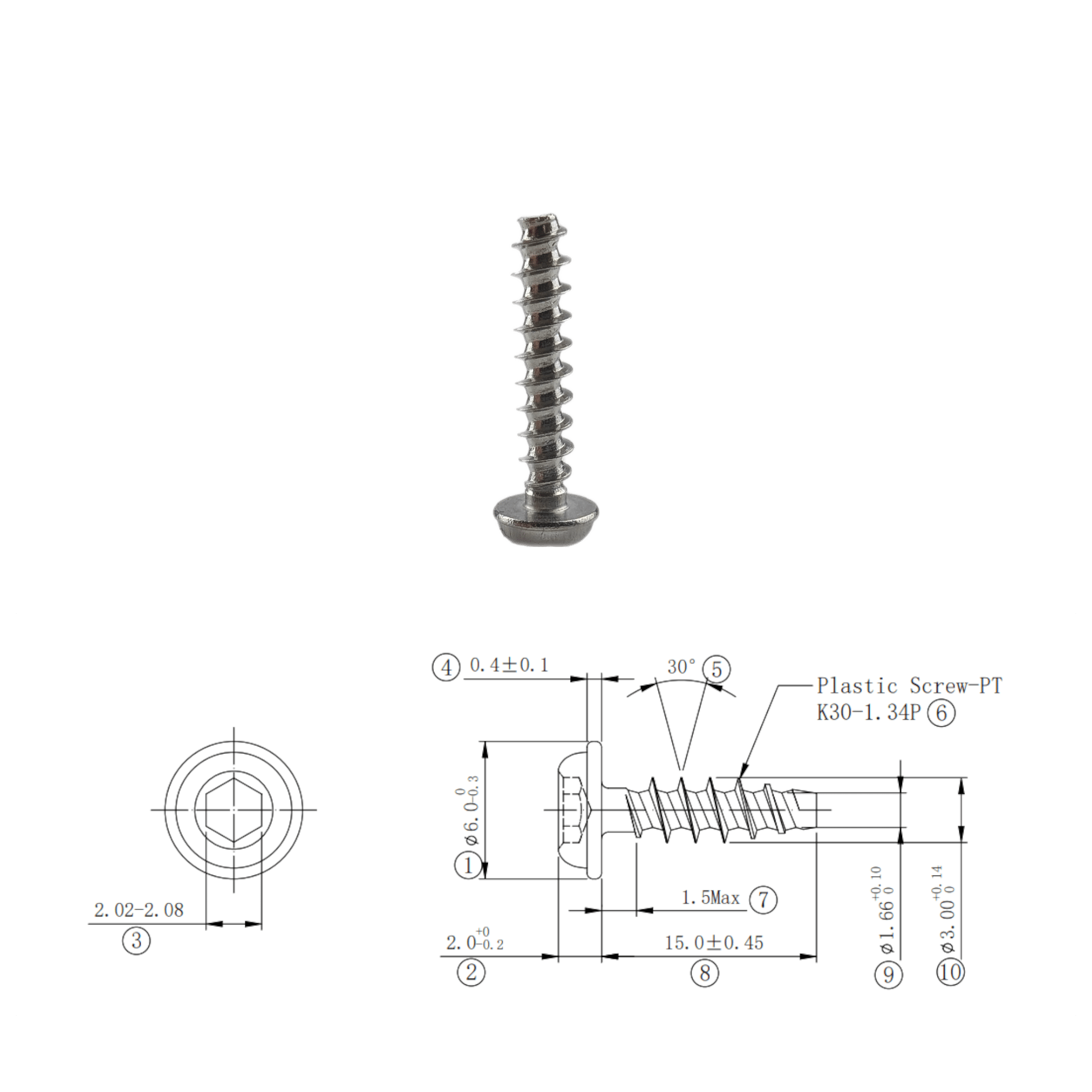 SS304 Thread Forming Screws for Plastics - OzFDM