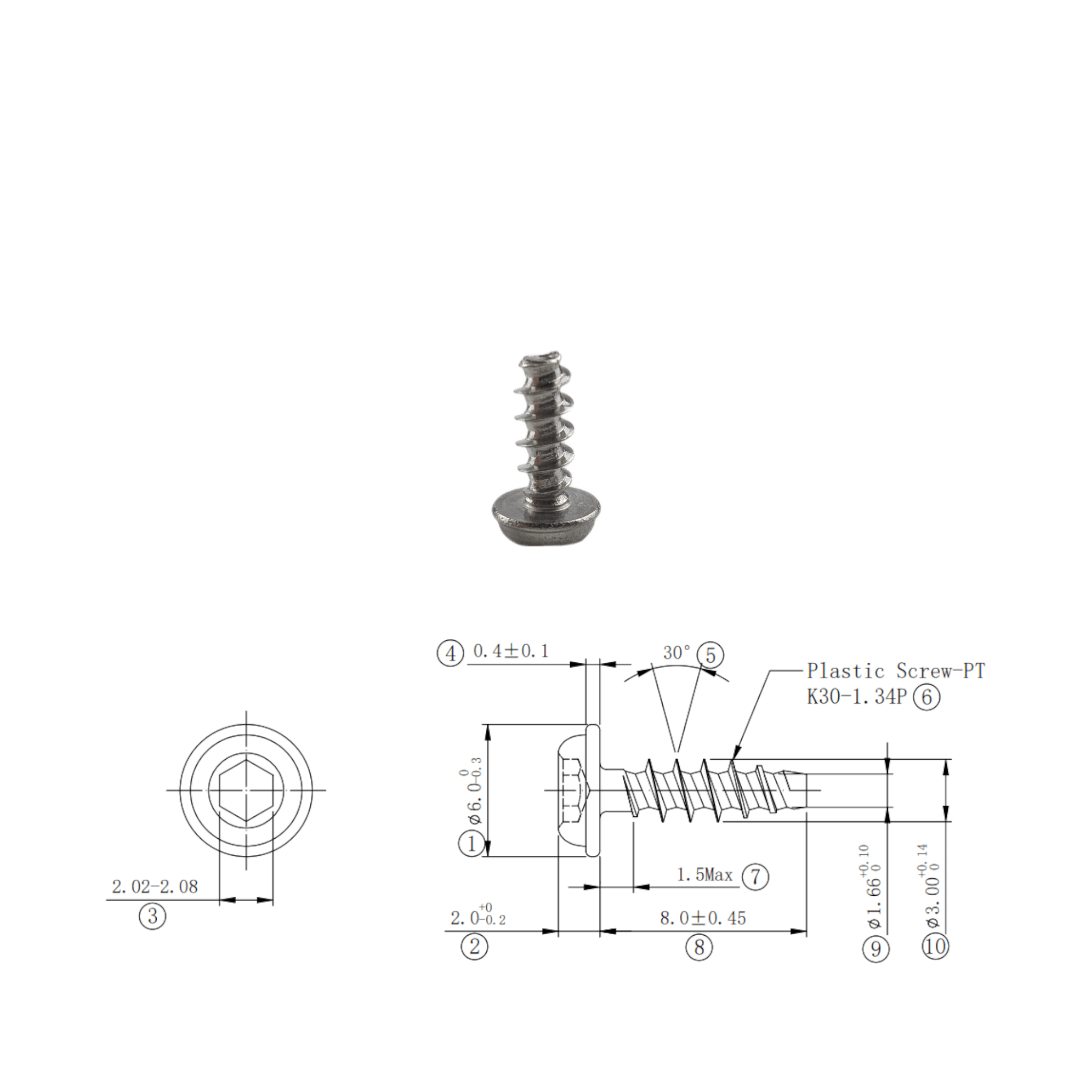 SS304 Thread Forming Screws for Plastics - OzFDM